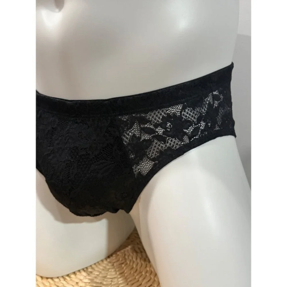 Cosabella Never Say Never Lace Micro Brief Black Sexy  Italian Lace Men's size L
